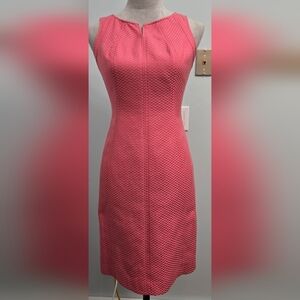 Talbots shift dress Pink woven fabric w/ sheen double stitching sz 6P